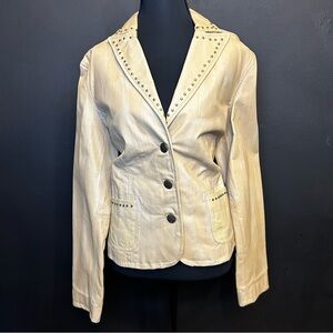 RARE Wilson’s Leather Jacket with Studded Pockets and Collar